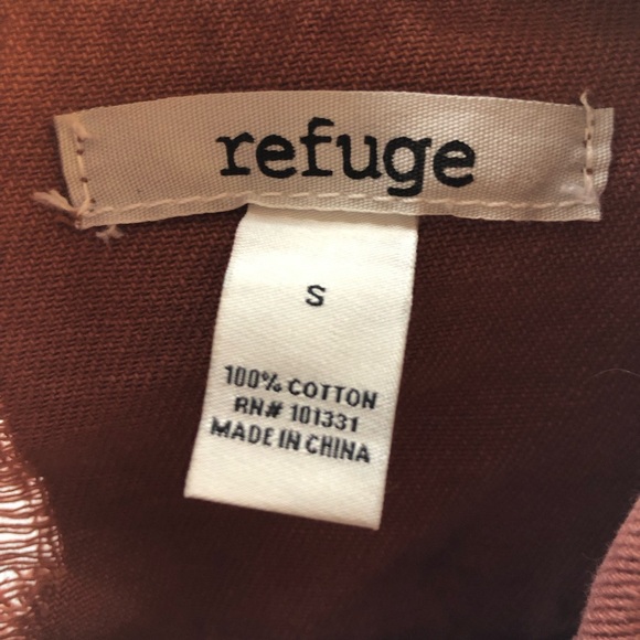 Refuge Distressed Denim Jacket Rust/Brown Color Size Small Button Up - Picture 3 of 5